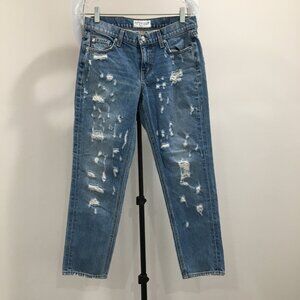 DEREK LAM Crosby 10 Denim 5 Pocket Distressed MILA Mid-Rise Girlfriend Jeans